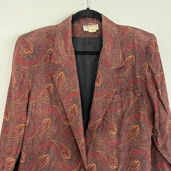 Michael & Company Womens Vintage Paisley Floral Jacket Blazer Jacket Size Small - Picture 9 of 12